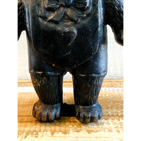 Vintage Heavy Cast Iron Teddy Bear Door Stop 8.625" Tall - Picture 6 of 10